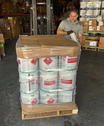 Preparing a pallet for shipment